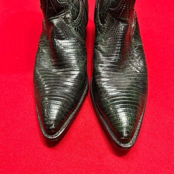 Vintage Green Lizard Cowboy Boots Code West Women’s - Size 7.5 - Picture 3 of 8